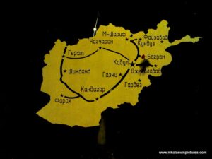 Карта в парке Победы в Николаеве ночью.