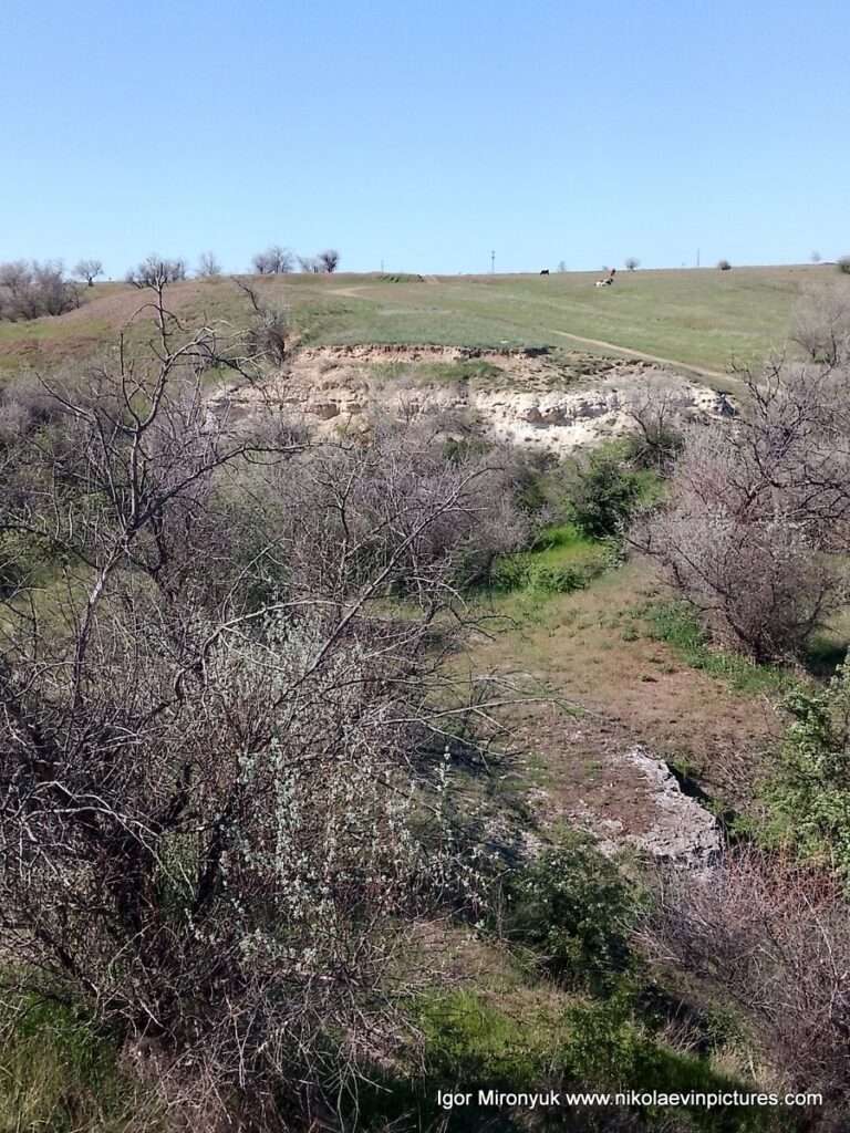 На фото видно скалу, но, глядя, что вокруг, больше похоже на оползень. И этот ополщень находится в Матвеевке, в Николаеве.