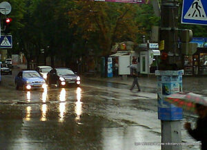 Дождь на Советской, в Николаеве.