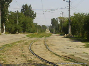 Трамвайные рельсы на Ракетное Урочище в Николаеве