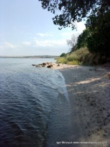Берег от пляжа "Первый" до водопада в Большой Коренихе.