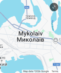 Map of the center of Nikolaev (Mykolaiv) - the city of Ukraine.